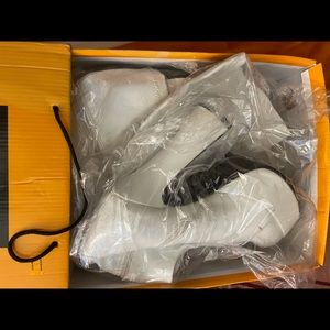 White platform boots.